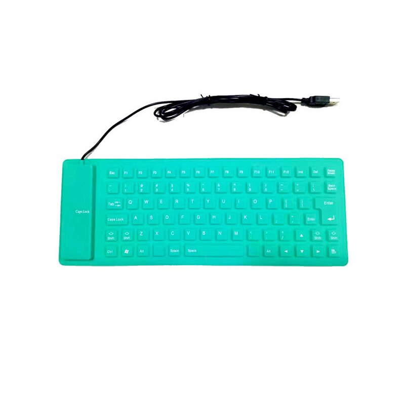 85- toetsen opvouwbaar usb mini-mute toetsenbord waterdicht siliconen draagbaar bedraad engels toetsenbord voor laptop pc buiten kantoorwerk: Groente