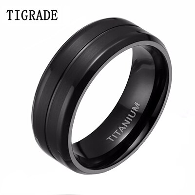 Eamti mand sort ringfinger 8mm cool børstet titanium vielsesringe forlovelsesbånd mandlige smykker bagues anelli anillo hombre: 10