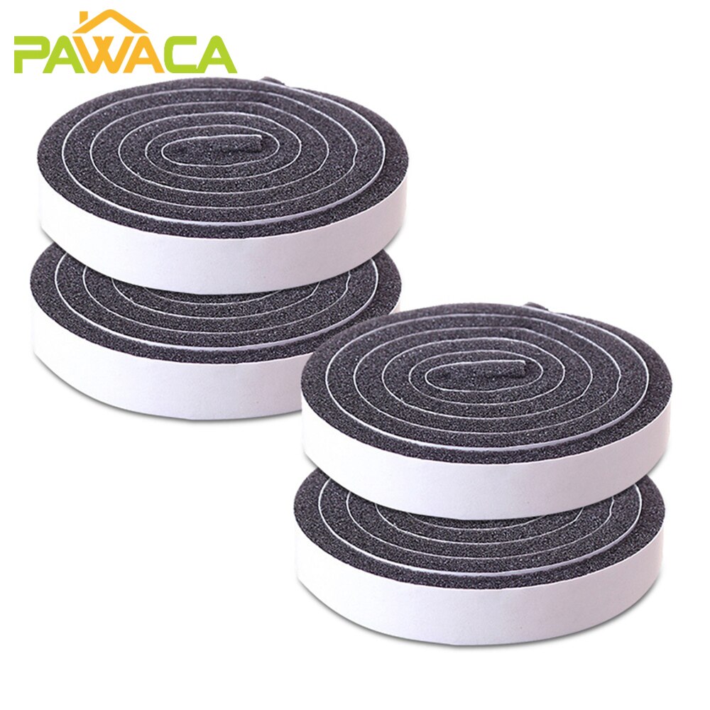4pcs/set Foam Seal Tape Self-adhesive Door and Window Sealing Strip Wind-proof Sound Insulation Tape Weather Stripping Strip