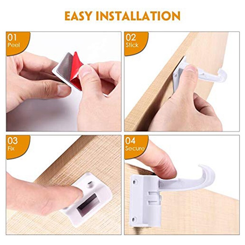 Baby Veiligheid Kabinet Sloten, Generatie Kind Proof Druk Sloten, Onzichtbare & Multi Gebruik Voor Kasten, drawers