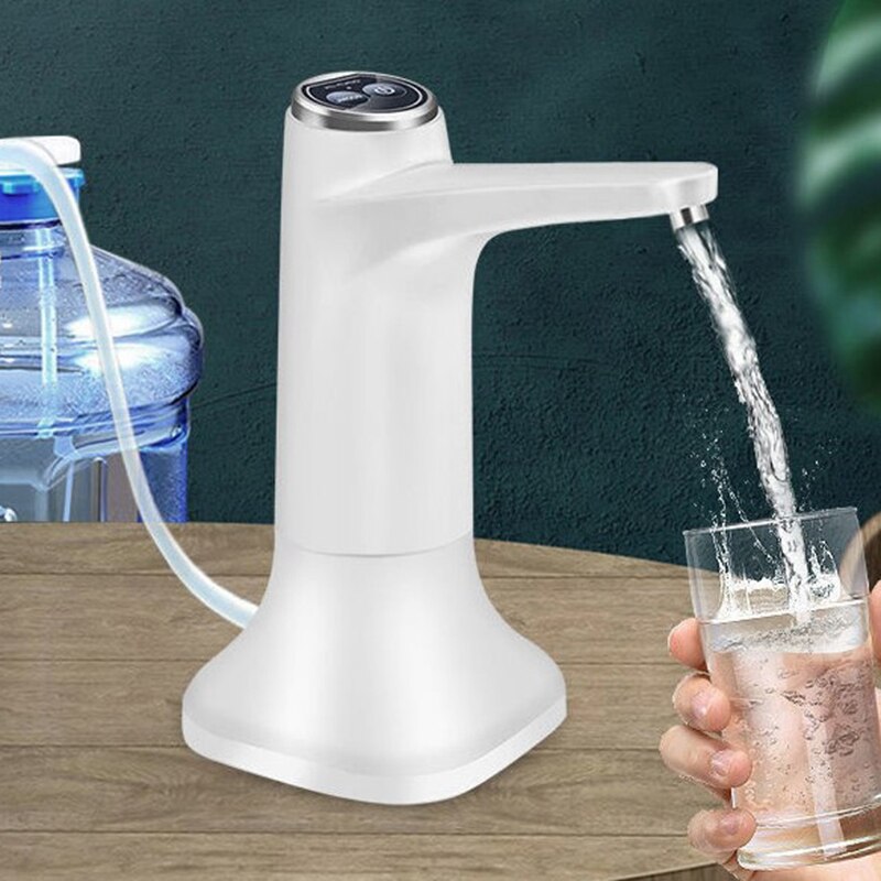 Elektrische Water Fles Pomp Met Base Usb Water Dispenser Draagbare Automatische Waterpomp Emmer Fles Dispenser
