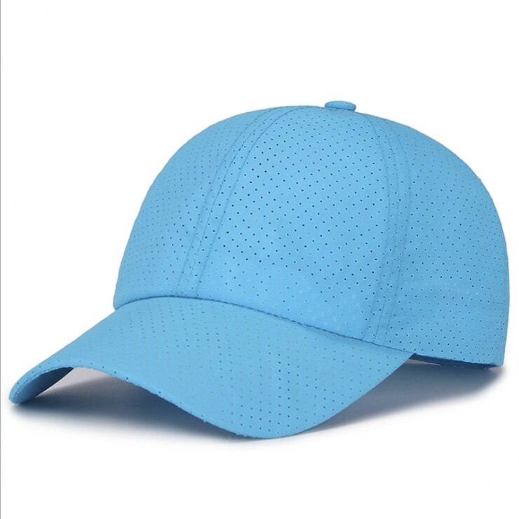 1Pc Mannen Vrouwen Zomer Snapback Sneldrogend Mesh Baseball Cap Zonnehoed Bone Ademend Hoeden: meer blauw