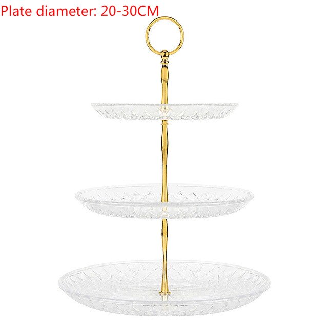 Europäischen Kuchen Stehen Obst Snack Ablage Platten 3-schicht Kunststoff Platte Hochzeit Party Lagerung Tabletts dekore: 3