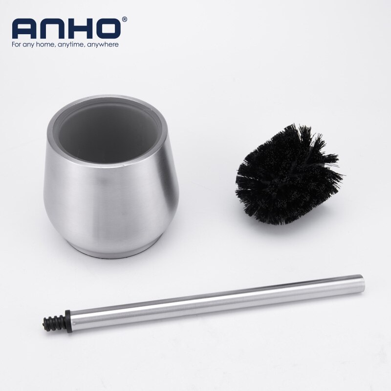 ANHO 304 Roestvrijstalen Wc Borstel Set Teardrop-vormige Badkamer Borstel Base Europese stijl WC Schoonmaken Accessoires