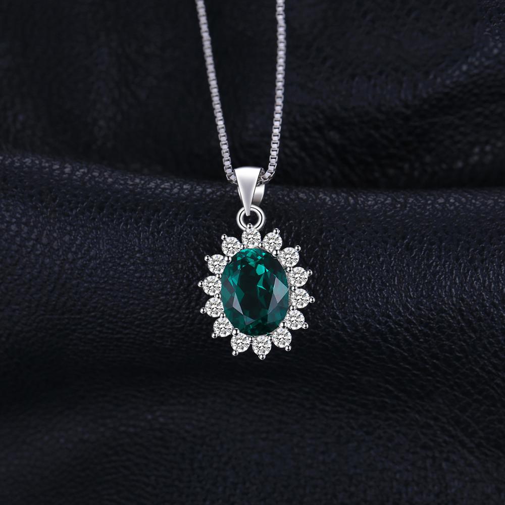 Sieraden Paleis Prinses Diana Gesimuleerde Green Emerald 925 Sterling Zilver Kate Middleton Kroon Hanger Ketting Vrouwen Geen Ketting