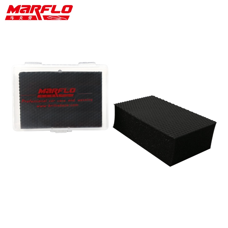 MARFLO-Barra de arcilla mágica para lavado de coches, almohadilla de bloque de esponja para eliminar contaminantes antes de pulir cera para el cuidado de limpieza del coche