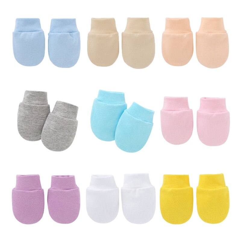 1 Pair Baby Anti Scratching Soft Cotton Gloves Newborn Protection Face Scratch Mittens Infant Handguard