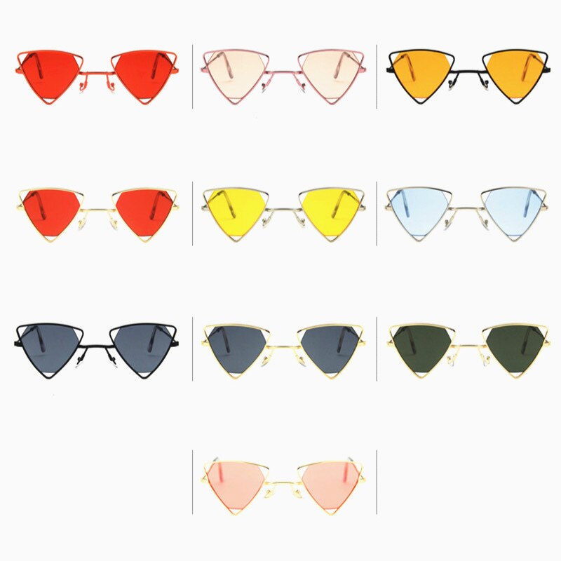 1PC Angeln Sonnenbrille retro für unisex Fahrer Brille Brillen UV400 Dreieck bilden Frauen Gläser rot Metall Rahmen Punk Stil