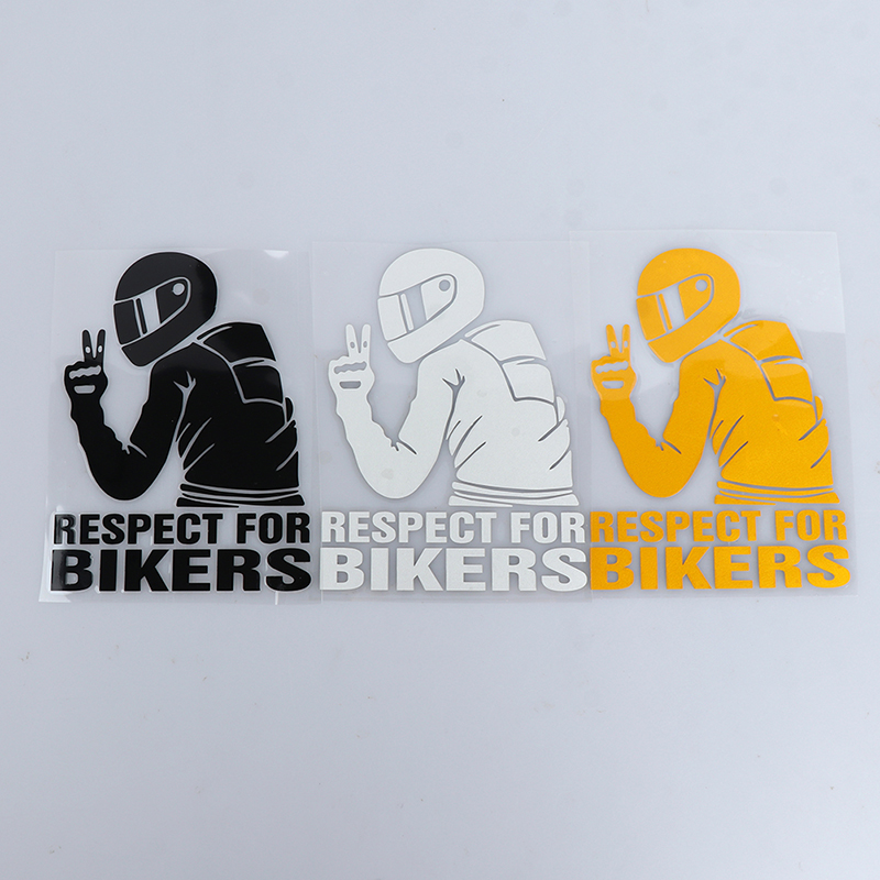 1pc 15x11CM Respekt Radfahrer Aufkleber Für Auf Auto Motorrad Vinyl 3D Aufkleber Motorrad Vinyl 3D Aufkleber und Abziehbilder