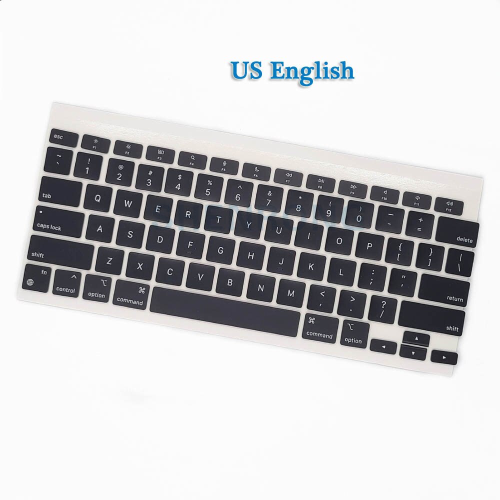 Laptop A2337 Keycaps Keys Cap US*French*Russian*Spanish For Macbook Air Retina 13" M1 A2337 Key Cap Keyboard EMC 3598: Silver