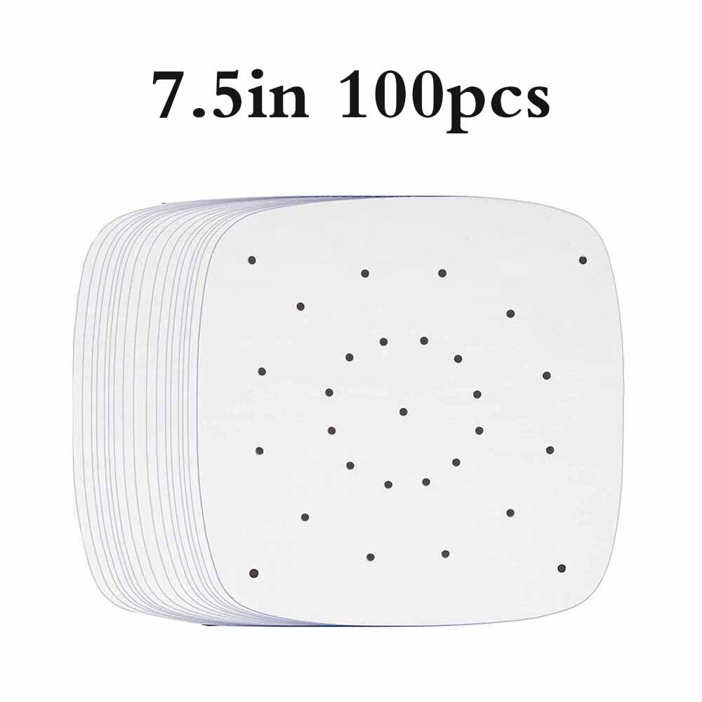 100 stuks airfryer bakpapier vierkant bakpapier antiaanbak stoomkussentjes keukenaccessoires: S