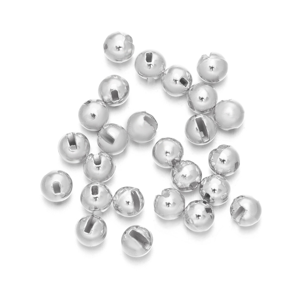 25Pcs/lot Nice Slotted Tungsten Beads Fly Tying Beads Tungsten 2.5mm/3.0mm/3.5mm/4.0mm Fly Tying Material: 100mm / Light Grey