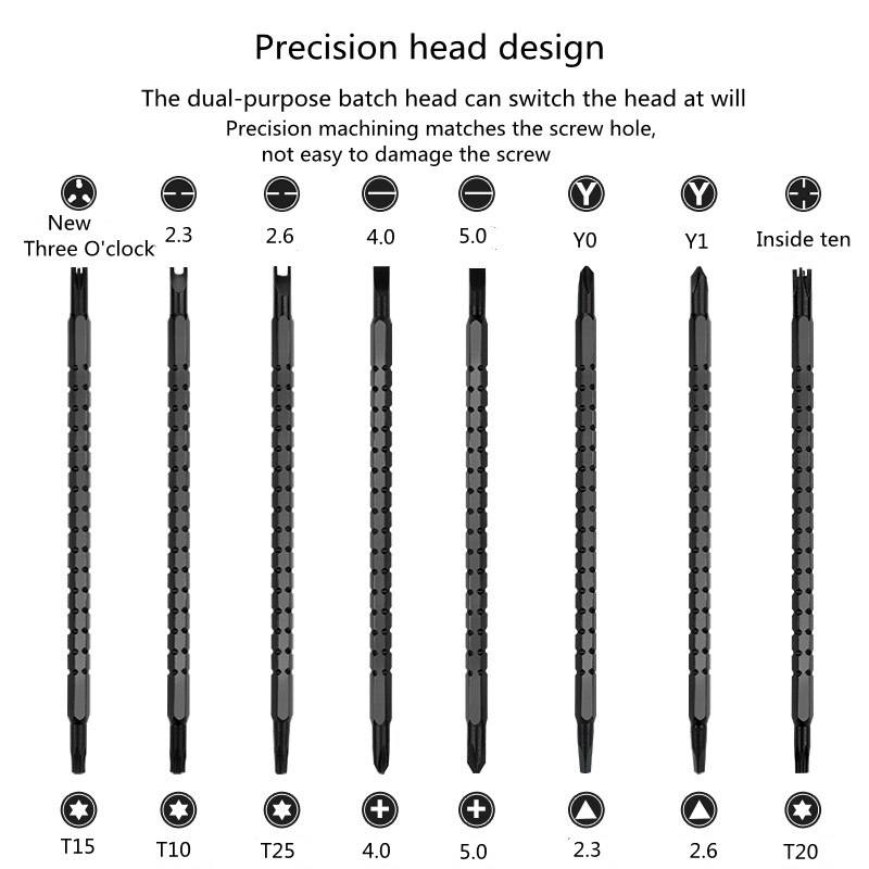 Multi-purpose Screwdriver Set Telescopic Cross Flat-head Triangular Inner Cross Double-headed Batch Of Head Screwdriver Sets
