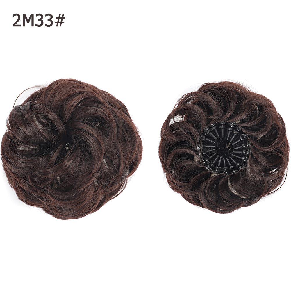 Nueva pieza de pelo de moño desordenado, moño esponjoso sintético en forma de Nido de Pájaro, extensiones de moño de pelo rizado ondulado retráctil para mujeres y niñas: Color natural