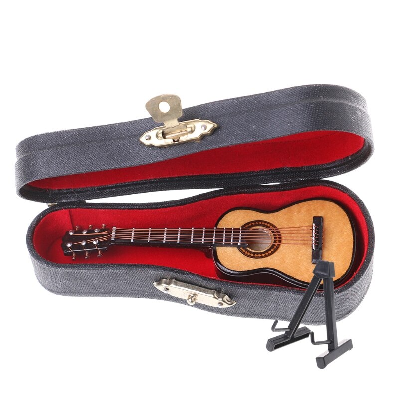 10cm Toy Acoustic Guitar Scale Model Home Office Desk Decor Ornaments: Yellow