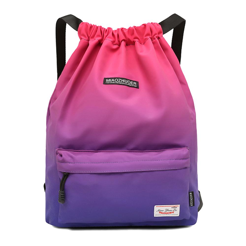 Tasche Sommer Wasserdichte Sporttasche Sporttasche Reise Kordelzug Tasche Outdoor Tasche Rucksack für Training Schwimmen Fitness Taschen Softback: Gradient purple