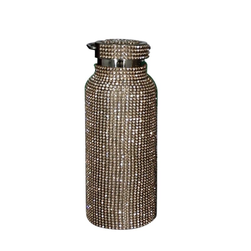 350/500/750 Diamant Water Fles Thermos Thermoskan Rvs Warmte Thermos Draagbare Zilver Water Flessen: 500ml B