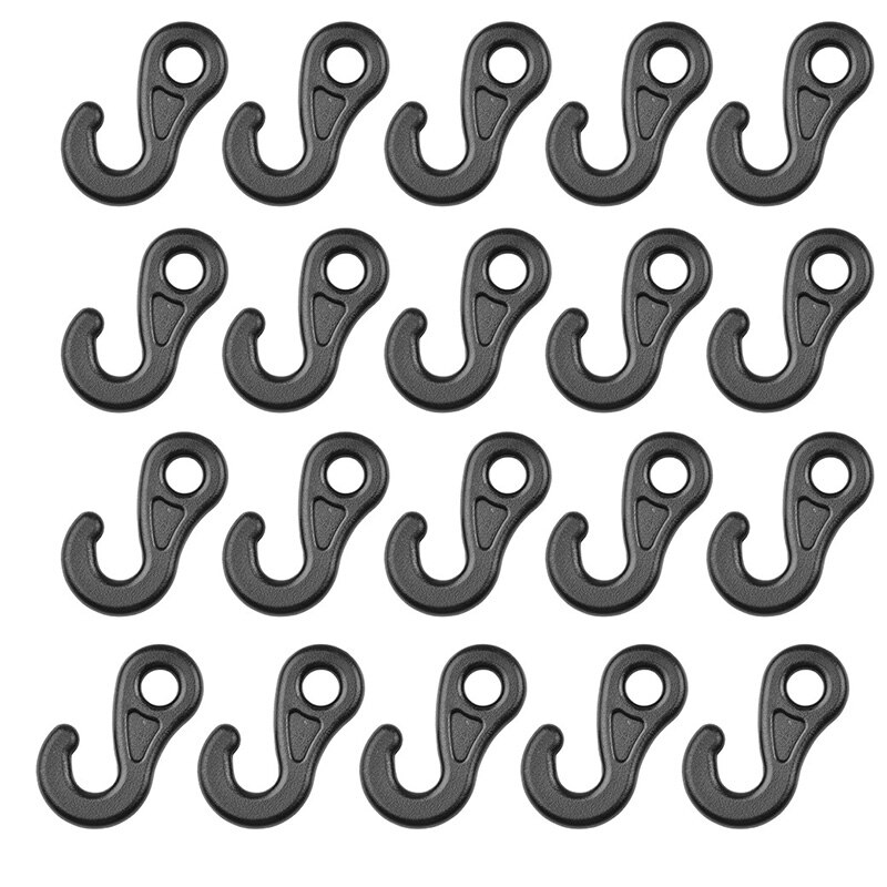 10 Pcs Plastic Shock Backpack Bungee Cord Karabiner Hook Elastic Cord Rope End Buckle Camping Tent Fasten Hanging Tool Accessory