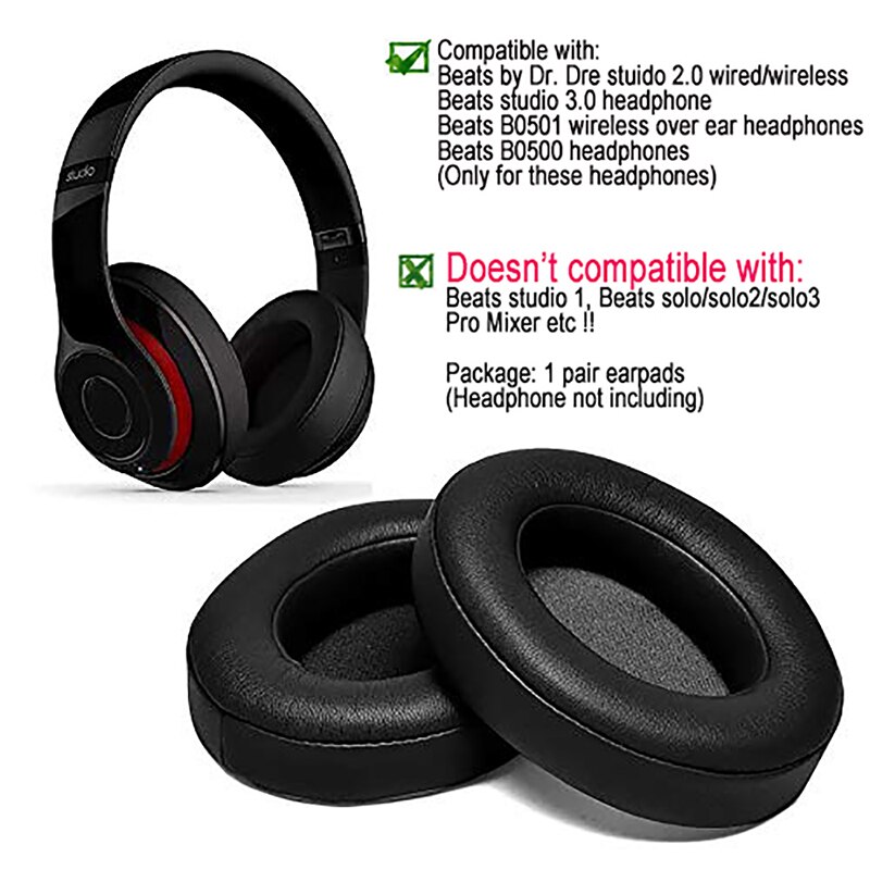 Studio 2.0 dla Beats Studio 3.0 słuchawki bezprzewodowe i przewodowe wymienne nauszniki poduszki nauszniki skóra proteinowa B0500 B0501