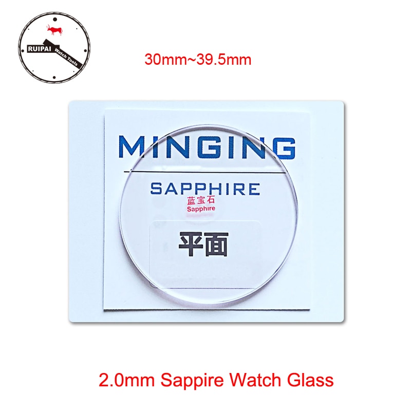 2,0mm Dickes Saphir Uhr Glas 30mm ~ 39,5mm Uhr Werkzeug Ersatz Saphir Uhr glas