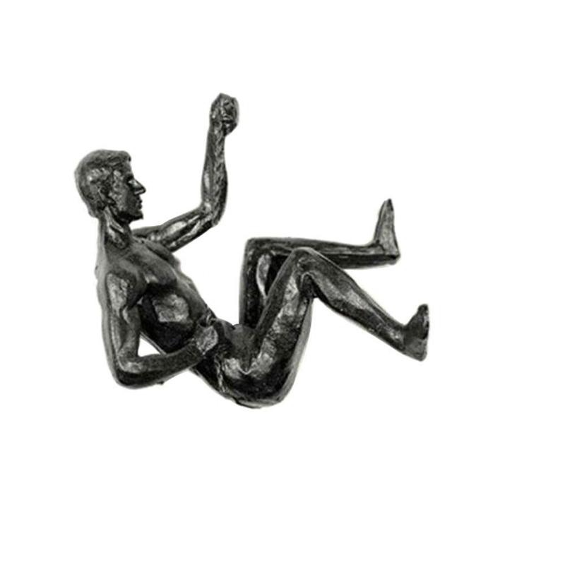 Industriell stil klättring man harts järn tråd vägghängande dekoration skulptur figurer retro staty dekor