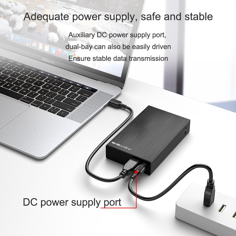 Acasis HDD Enclosure USB3.0 2.5inch 2plate SATA hard drive box 5Gbps external hdd docking station support RAID 2TB