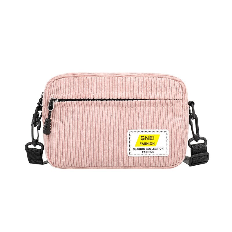 Women Shoulder Bag Female Small Corduroy Cross Body Bags Ladies Sports Sac Purse Shell Mobile Phone Bag Bolsos Mujer: Pink