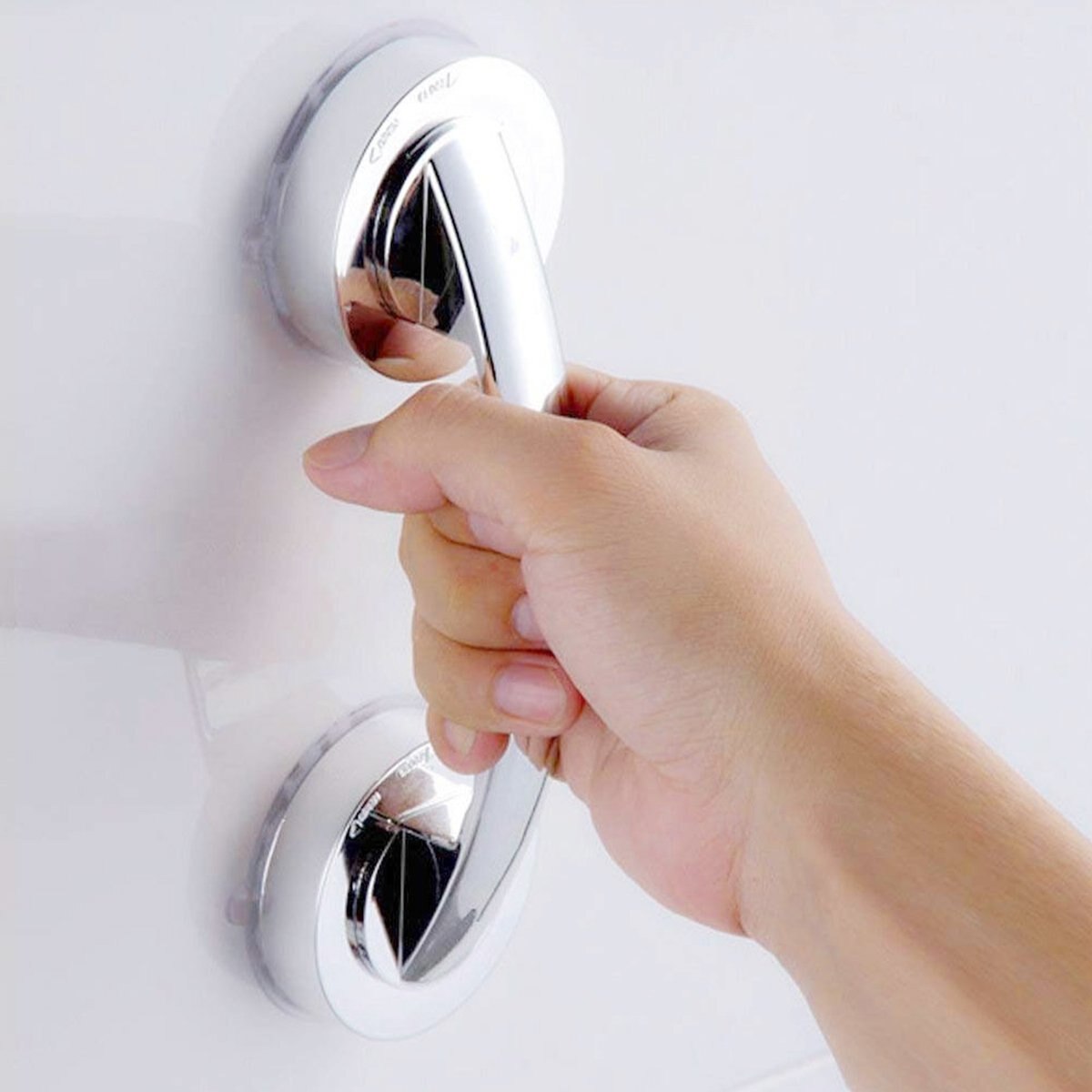 Zuignap Deurklink Super Power Helpende Puller Grab Bar Krachtige Veiligheid Ondersteuning Leuning Grip Armsteun Voor Keuken Bad: Silver