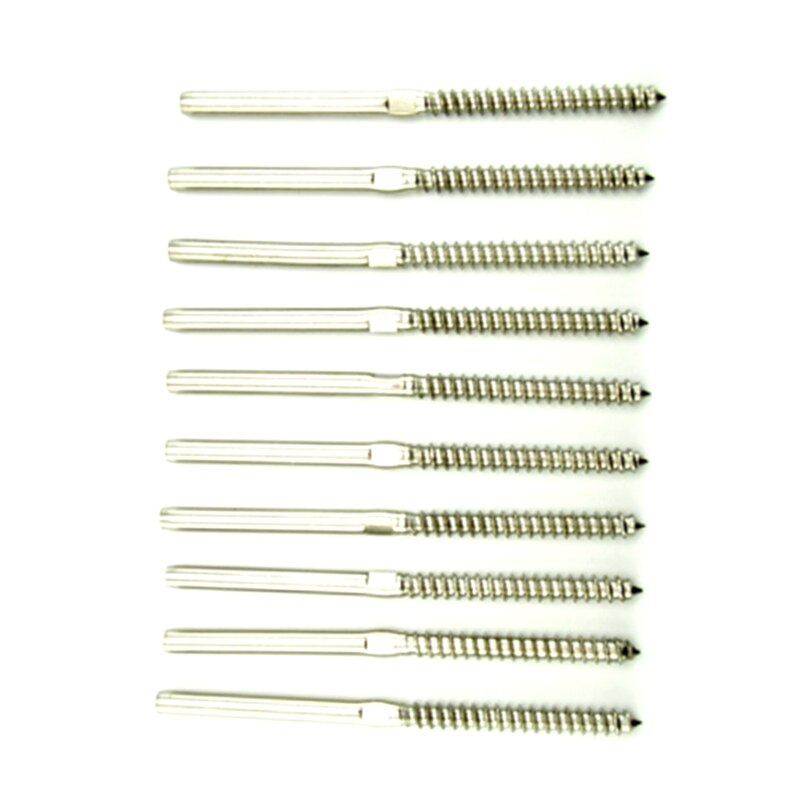 10 Uds. De tornillos para Sistema de barandilla de Cable de 1/8 pulgadas, cubierta de escalera, balaustres de poste de madera, accesorios para cubierta
