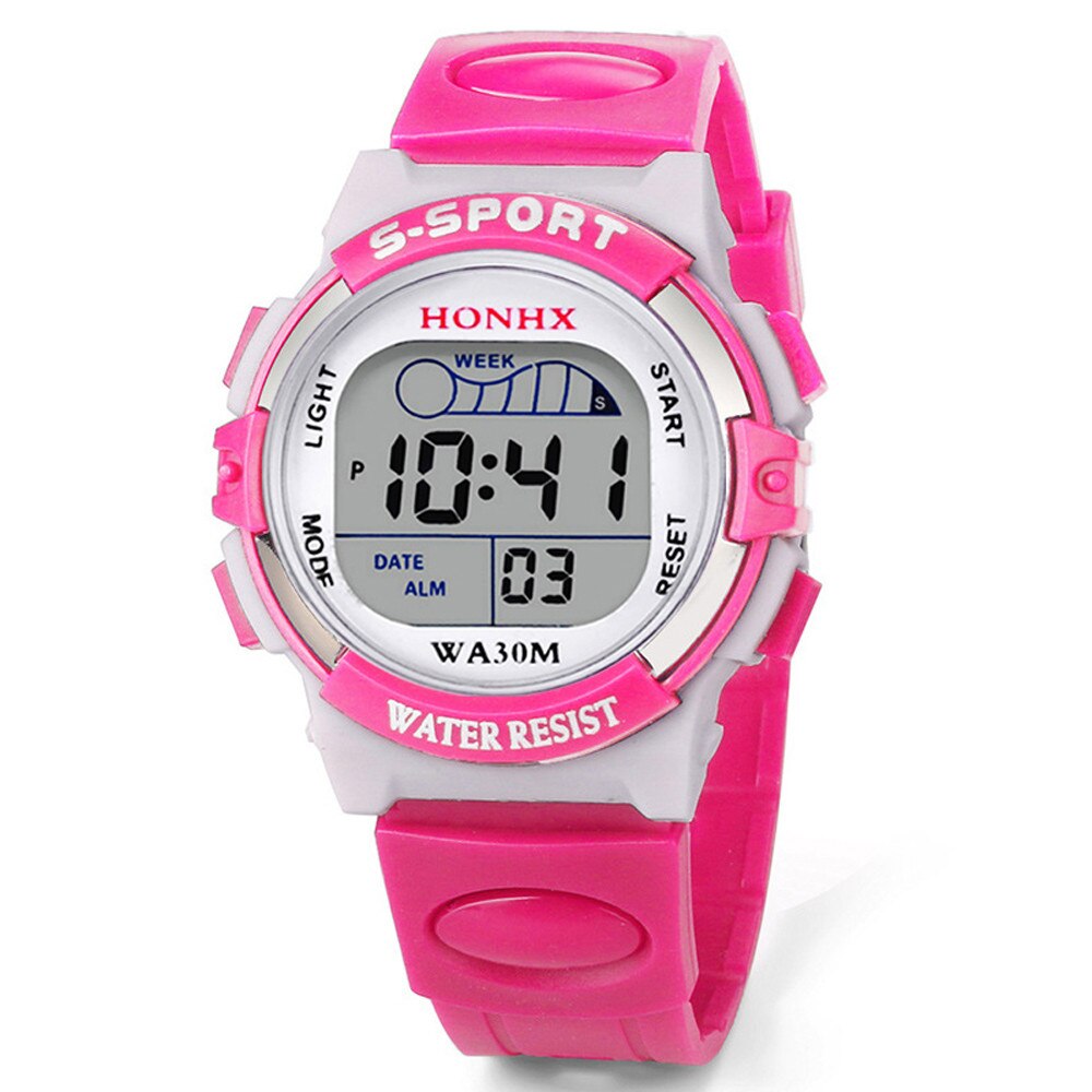 Waterdichte Kinderen Jongens Digitale Led Sporthorloge Kids Alarm Datum Horloge Eenvoudige Mesh Riem Quartz Horloge Relogio Masculino: C