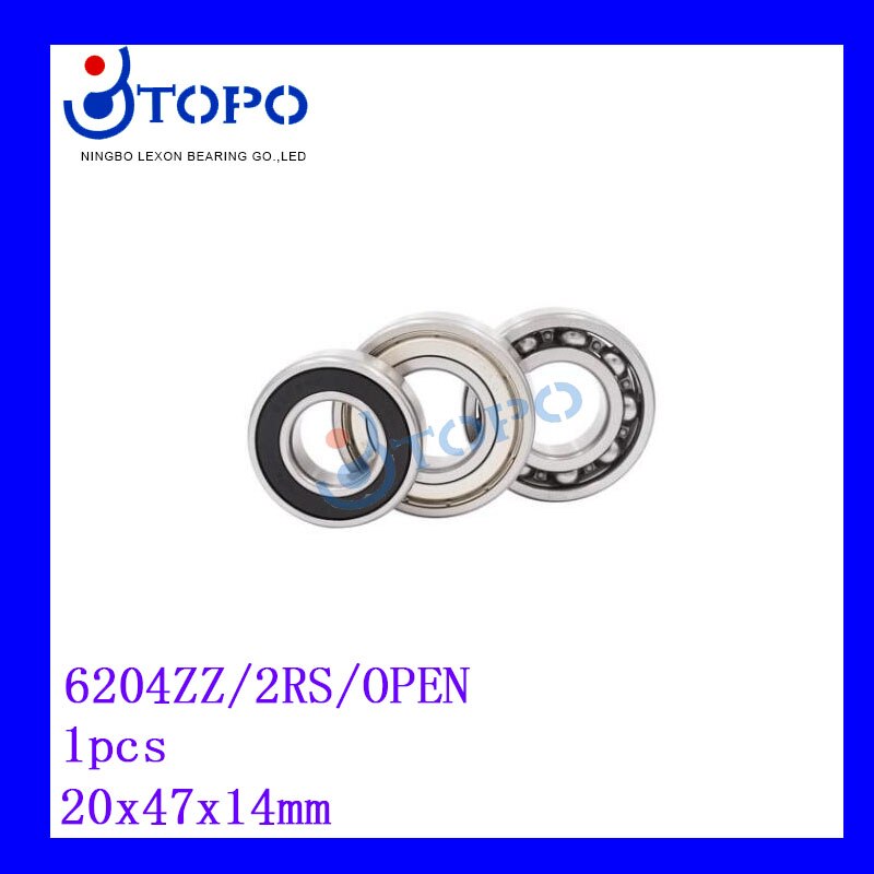 20*47*14mm roulement à billes à gorge profonde s6204 ZZ/2RS/ouvert