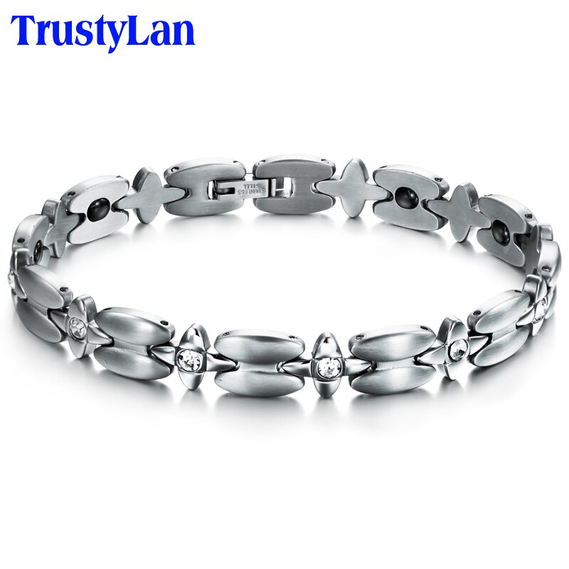 Trustylan Rvs Armbanden Voor Vrouwen Femme Dames Gezondheid Magnetische Armband Vrouwelijke Verstelbare Pols Bands