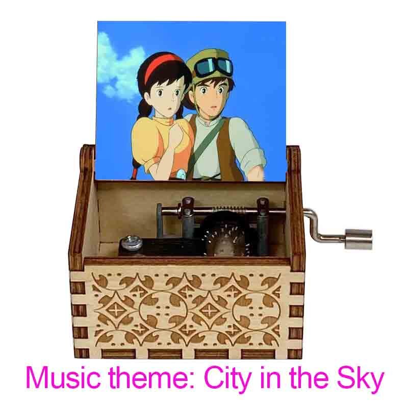 Wooden Music Box Carved Color 3D Printing Music Box Birthday Year: Brown