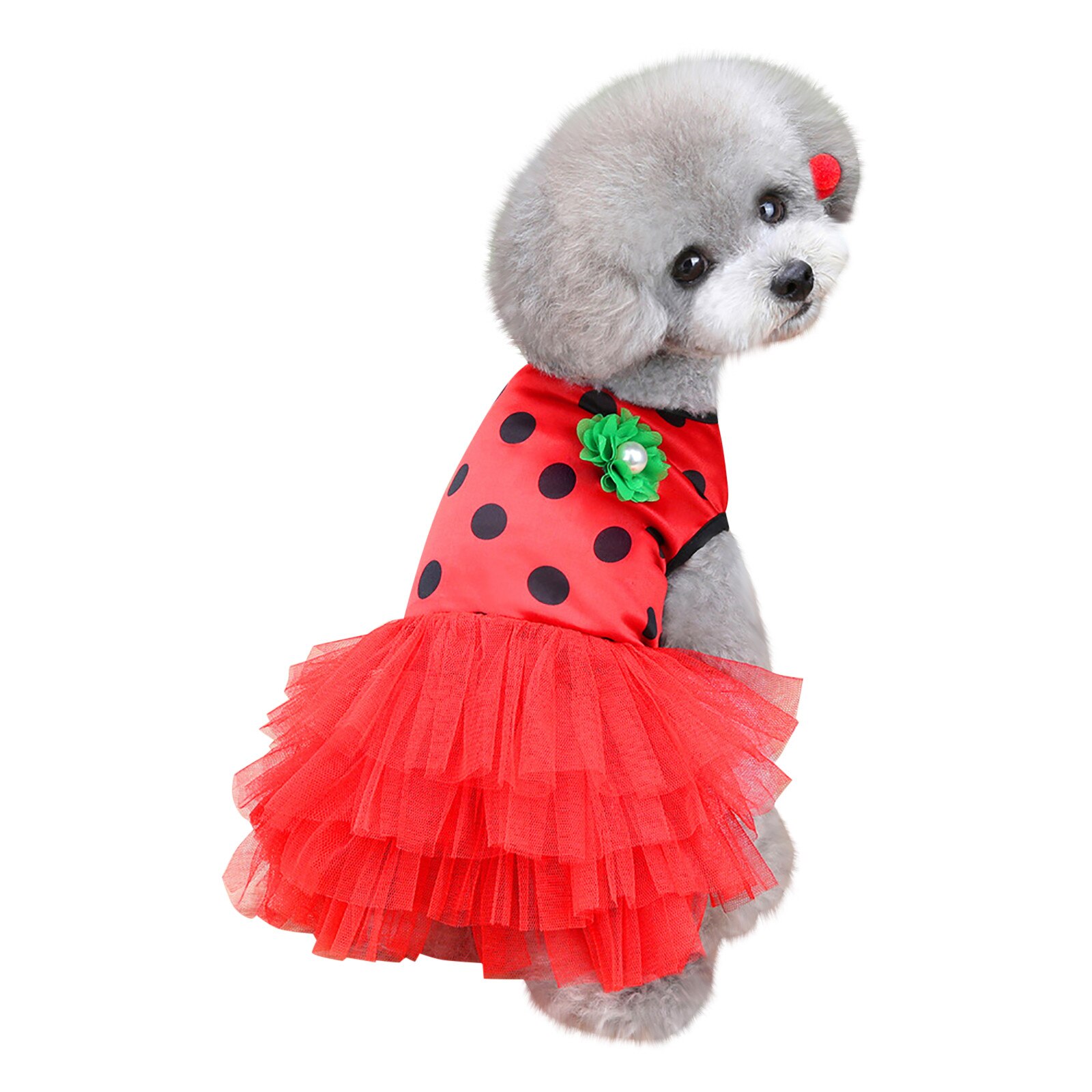 Breathable Dog Black Dot Layered Princess Skirt Three Dimensional Princess Skirt Dog Costume Outfit Clothes For Girl Small Dogs: S