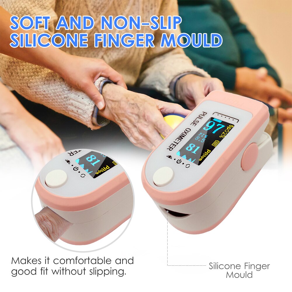 OLED Display Pulse Oximeter Portable Finger Oximeter Blood Oxygen Saturation Monitor SPO2 Pulse Rate Meter Pulsoximeter