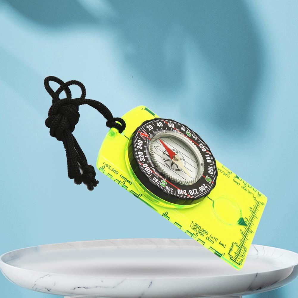 Survival Compass Lightweight Orienteering Compass Arcylic Convenient Essential Orienteering Compass with Lanyard