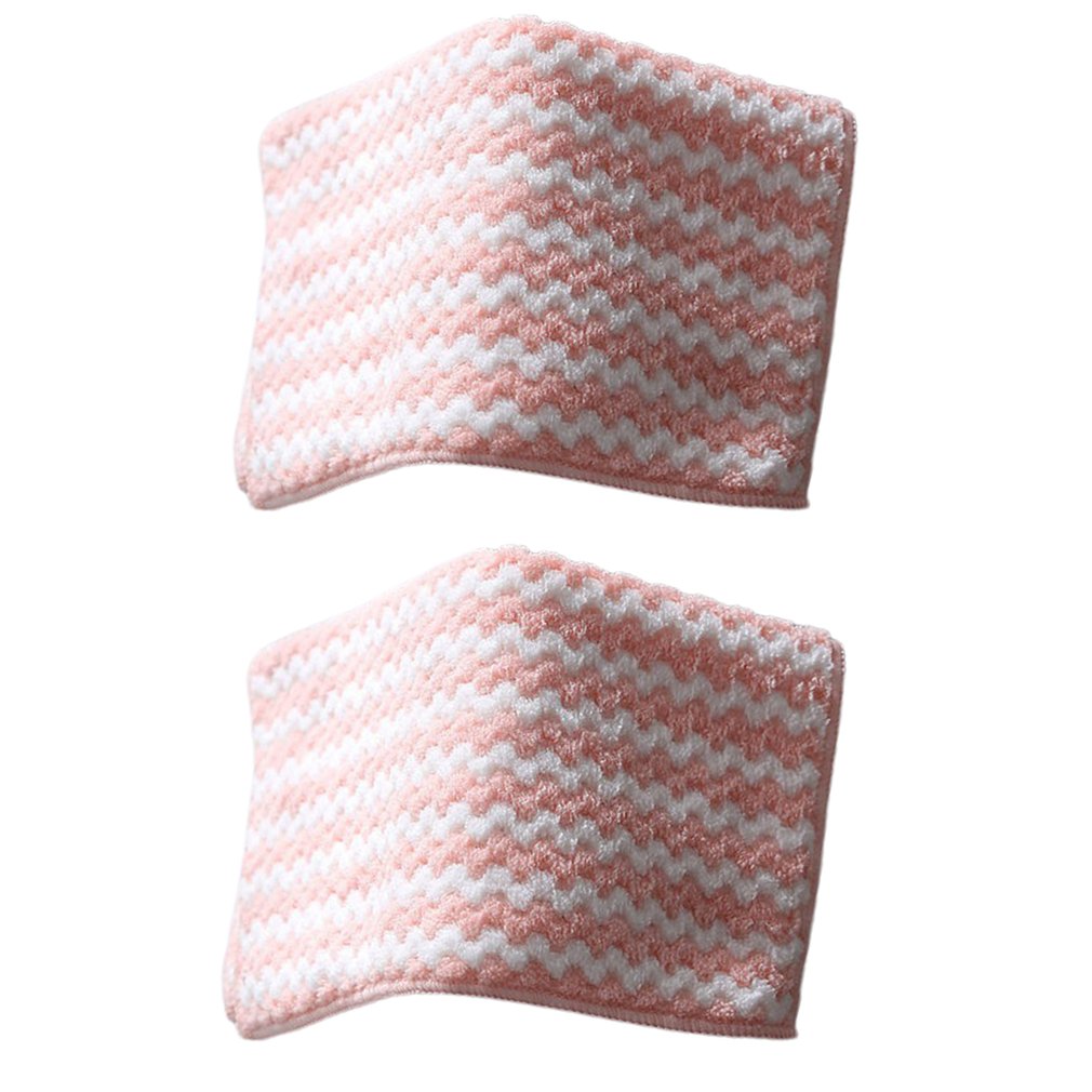 2 Stuks Keuken Anti-Vet Verdikking Poetslappen Huishoudelijke Absorberende Microfiber Zachte Reiniging Doek Tafel Vaatdoeken