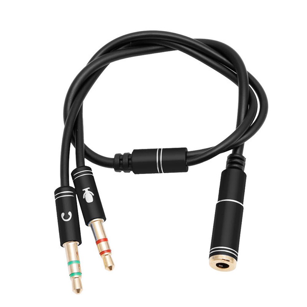 3.5Mm Stereo Koptelefoon Hoofdtelefoon Audio Y Splitter Jack 1 Female Naar 2 Mannelijke Met Microfoon Adapter Kabel Voor Telefoon computer MP3 Speler: A