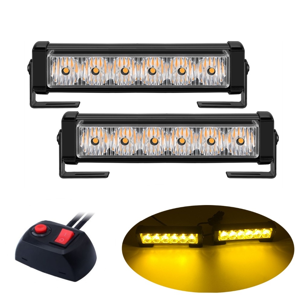 2 x 4/2 x 6 led ambulans polis blixtljus bil lastbil galler drl nödblinkande lampa auto led varningssignal ljus 12v
