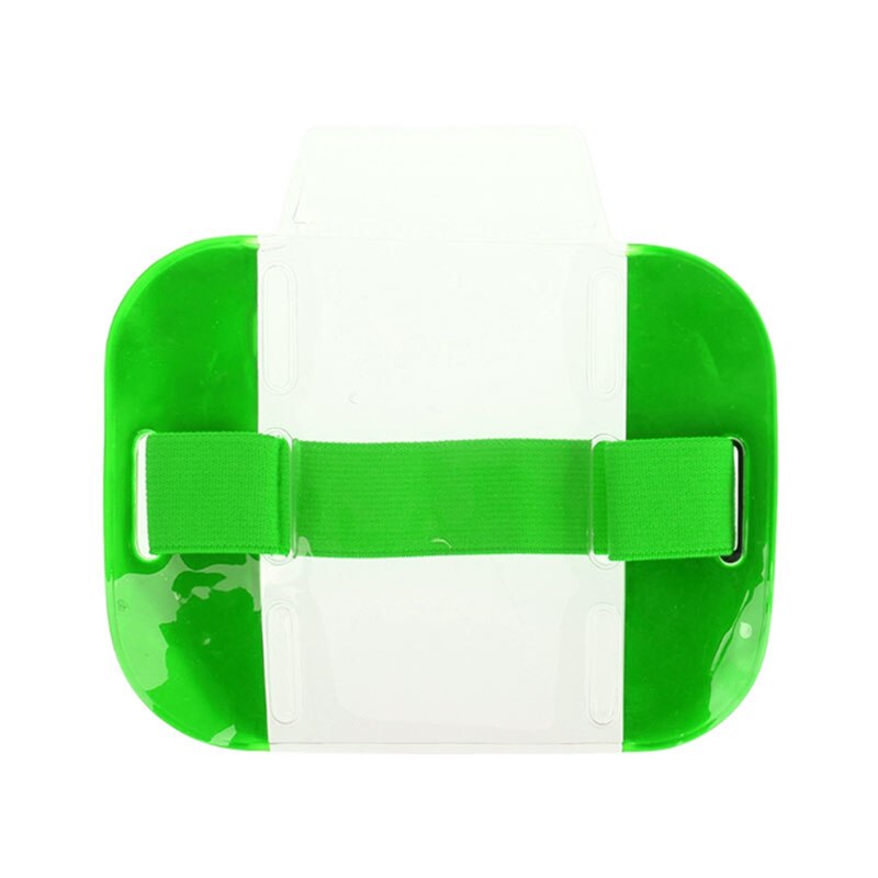 1pc elastyczne ramię zespół uchwyt na identyfikator zdjęcie opaska etui na karty kredytowe przenośna przezroczysta karta pcv organizator wysokiej jakości: zielony