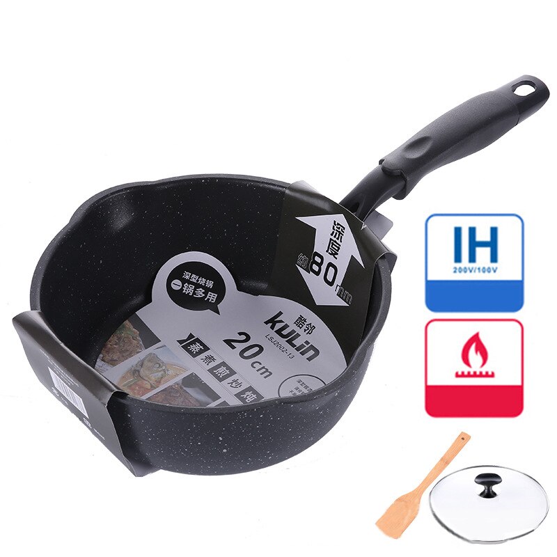 Keelorn 20Cm Koekenpan Wok Soep Potten Rijst Steen Non-stick Pot Japanse Snack Pot Pan inductie Oven Beschikbaar