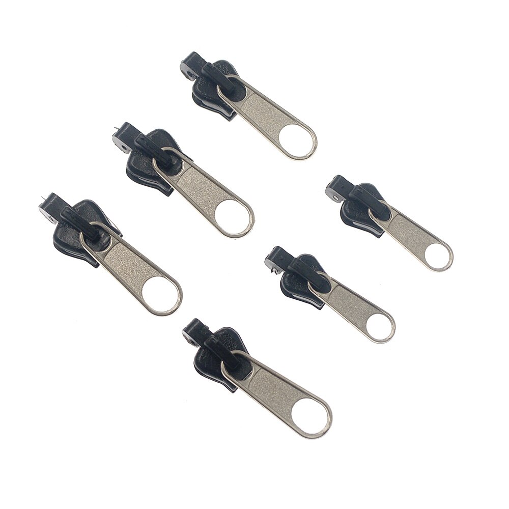 6PCS/Set Instant Zipper Universal Instant Fix Zipper Repair Kit Replacement Zip Slider Teeth Rescue Zippers For Sew: silver 6pcs