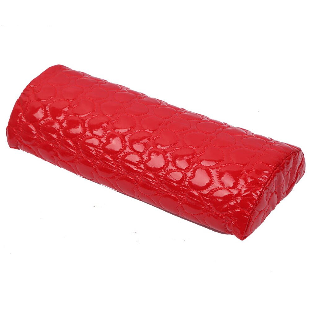 Pude anti tryk nail art håndstøtte værktøj blød pu læder pude vaskbar salon udstyr holder manicure arm: Rød