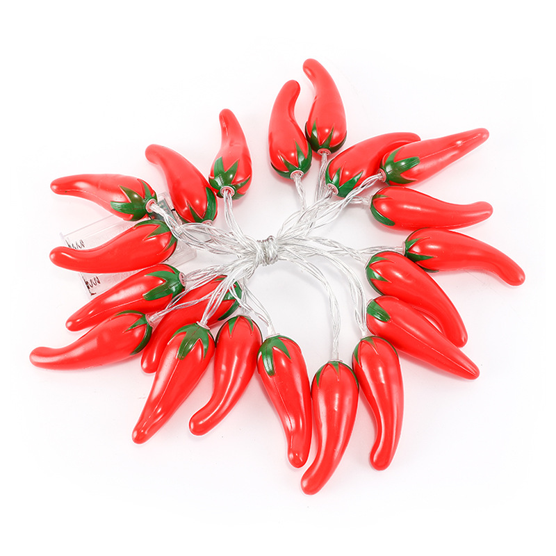 10/20/40 LEDS Red Chili Garland Light, Pepper String Lights, Ideal for Harvest Festivals Thanksgiving, Home, Indoor Mexico Decor