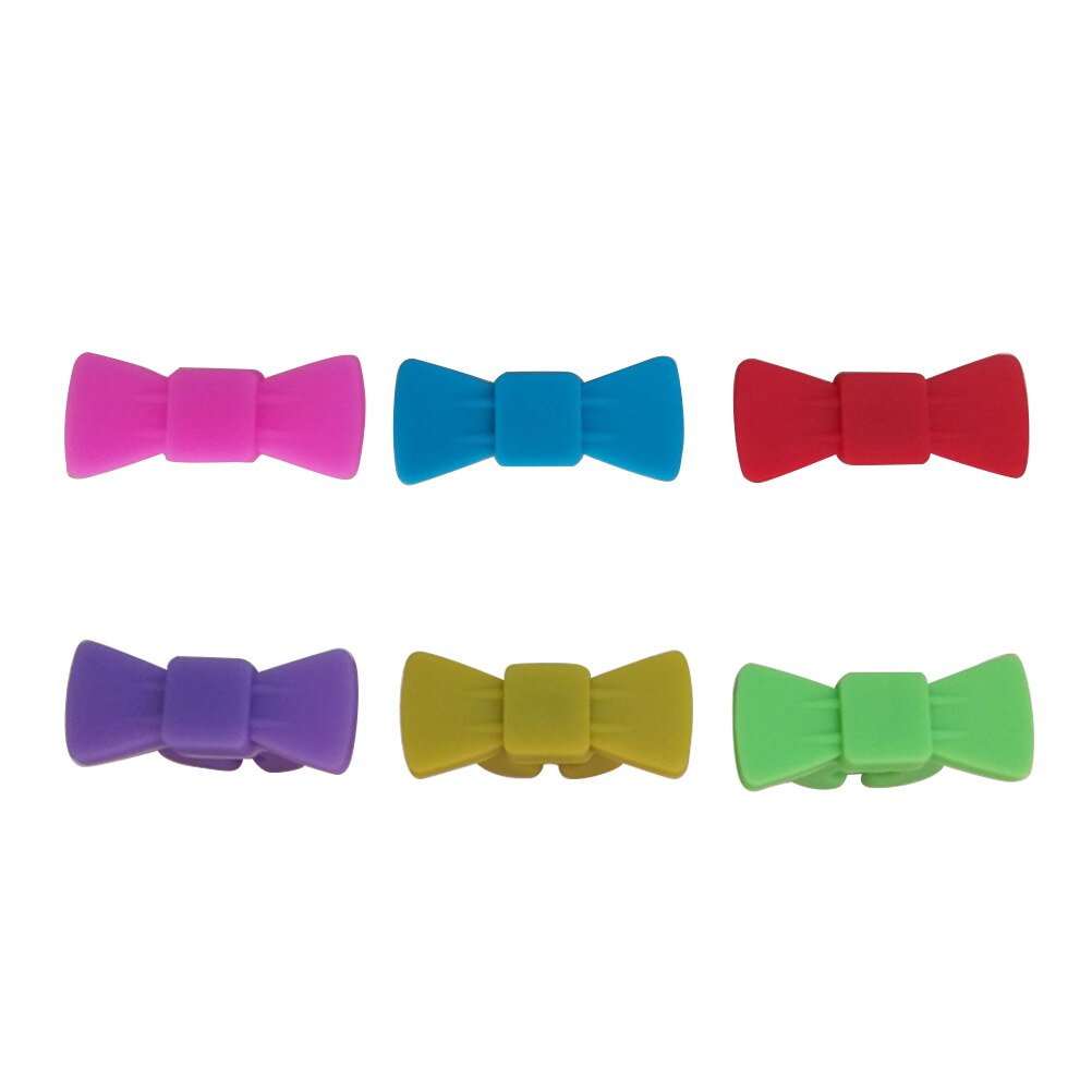 6Stck Silikon Wein Glas Marker Kreative Bowknot Trinken Reize Etikett markieren Glas Identifikation Perfekt für Partys
