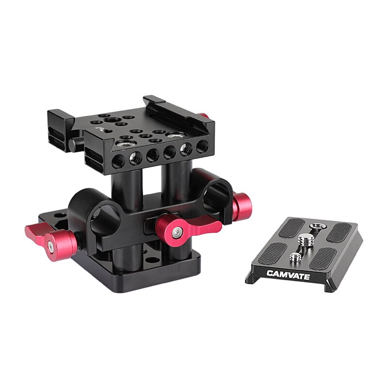 CAMVATE szybkiego montażu aparatu płyta montażowa/QR podstawa z standardowe 15mm LWS podwójny pręt zacisk do Manfrotto 577/501/ 504/ 701 statyw