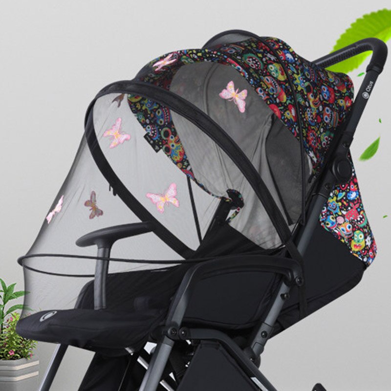 Embroidery Mosquito Net With Zipper Rod For Stroller Cradle Bed Crib Baby Accessories Universal Yoyo Cybex Quintus Trolley