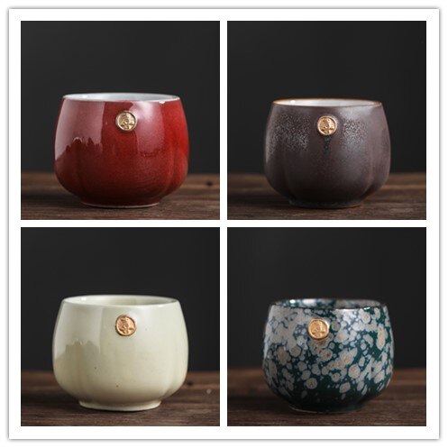 Japansk stil ovn bagt tekop keramisk kung fu te sæt kop master cup personlig kop 4 kop sæt tekopper te kop sil: 4 stk forskellige kopper