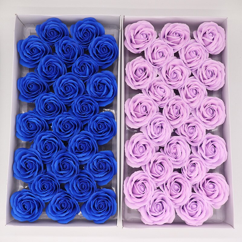 25 stk stor størrelse sæbe roser blomster hoved ægte touch sæbe roser kunstige blomster til gør-det-selv bryllup hjemmedekoration