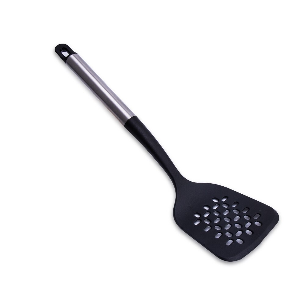 Køkken spatel slids turner køkken utæt skovl langt håndtag køkken ting multifunktionelt rustfrit stål madlavning bbq værktøjer: Spatel 4